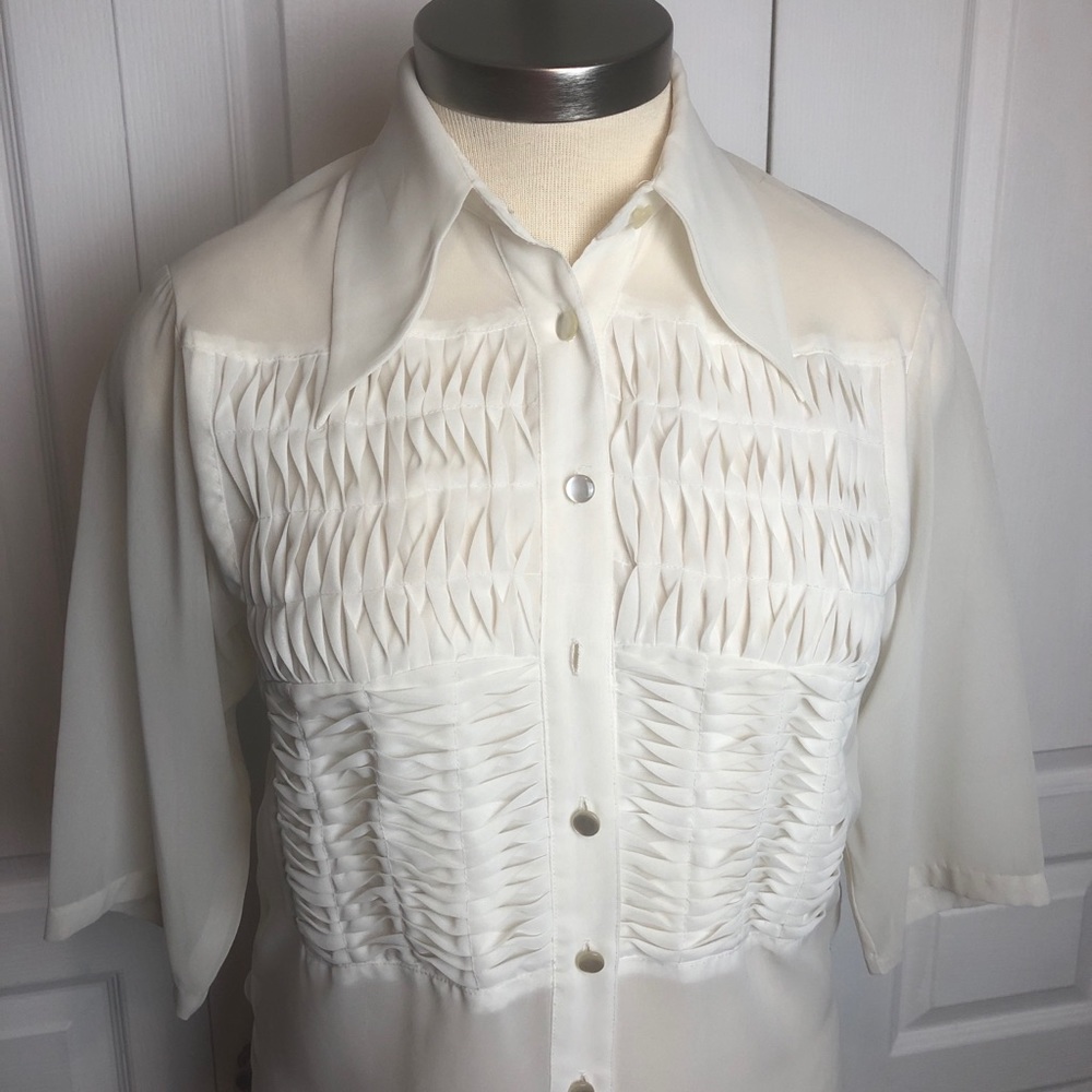Chiffon Bibbed Blouse